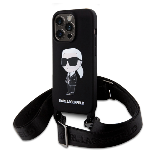iPhone 15 Pro Max Karl Lagerfeld Liquid Silicone Crossbody Ikonik tok fekete (KLHCP15XSCBSKNK) iPhone 15 Pro Max Karl Lagerfeld Liquid Silicone Crossbody Ikonik tok fekete (KLHCP15XSCBSKNK)