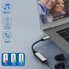 USB Type C - 3.5mm jack átalakító adapter (DAC) 10cm, szürke 24bit 96KHz, TRRS - 4. kép
