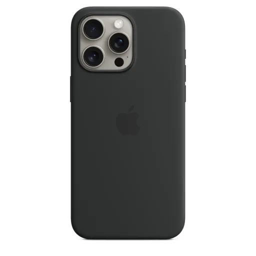 iPhone 15 Pro Max szilikontok fekete (MT1M3ZM/A) Apple gyári MagSafe-rögzítésű iPhone 15 Pro Max szilikontok fekete (MT1M3ZM/A) Apple gyári MagSafe-rögzítésű