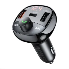 Remax autós töltő /Bluetooth FM Transmitter USB-C, 2x USB RCC331, 54.5W fekete