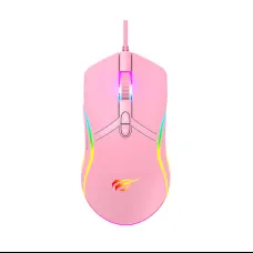 Havit MS1026 rózsaszín gaming, gamer egér RGB 1000-6400 DPI