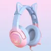 ONIKUMA K9 gaming, gamer fejhallgató rózsaszín-kék - 2. kép