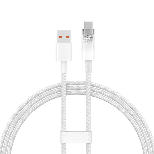 Baseus Quick Charge USB-C gyorstöltő kábel 6A, 1m fehér