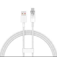 Baseus Quick Charge USB-C gyorstöltő kábel 6A, 1m fehér