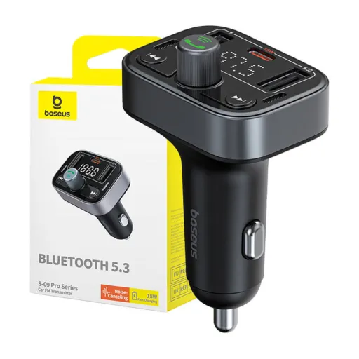 Baseus S-09 Pro Bluetooth  FM Transmitter fekete (C10762200113-00)