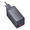 Baseus GaN5 hálózati töltő adapter 2x USB-C + USB, 65W + kábel 1m szürke - 2. kép