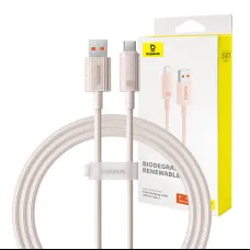 Baseus Habitat gyorstöltő kábel USB - USB-C 1m 100W rózsaszín