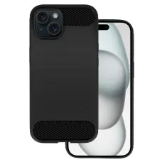 iPhone 15 Plus Carbon szénszál mintájú TPU tok fekete