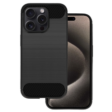 iPhone 15 Pro Carbon szénszál mintájú TPU tok fekete