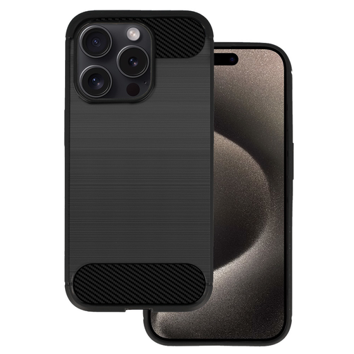 iPhone 15 Pro Carbon szénszál mintájú TPU tok fekete iPhone 15 Pro Carbon szénszál mintájú TPU tok fekete