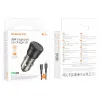 Borofone BZ24 Clever autós töltő Type C QC 3.0 PD 20W + Type C - Type C kábel fekete - 3. kép