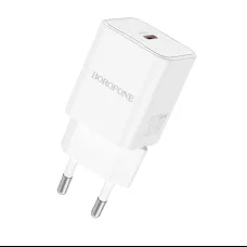 Borofone Safety BN13 GaN hálózati töltő adapter Type C PD 30W fehér