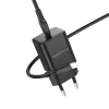 Borofone Safety BN13 GaN hálózati töltő adapter Type C PD 30W + Type C - Lightning kábel fekete - 2. kép