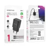 Borofone Safety BN13 GaN hálózati töltő adapter Type C PD 30W + Type C - Type C kábel fekete - 0. kép
