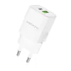 Borofone BN14 Royal GaN USB + Type C hálózati töltő adapter QC 3.0 PD 30W fehér - 2. kép