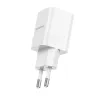 Borofone BN14 Royal GaN USB + Type C hálózati töltő adapter QC 3.0 PD 30W fehér - 1. kép