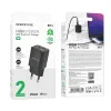 Borofone BN14 Royal GaN USB + Type C hálózati töltő adapter QC 3.0 PD 30W fekete - 0. kép