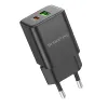 Borofone BN14 Royal GaN USB + Type C hálózati töltő adapter QC 3.0 PD 30W fekete - 3. kép