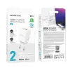 Borofone BN14 Royal GaN USB + Type C hálózati töltő adapter QC 3.0 PD 30W + Type C - Lightning kábel fehér - 1. kép