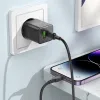 Borofone BN14 Royal GaN USB + Type C hálózati töltő adapter QC 3.0 PD 30W + Type C - Lightning kábel fekete - 0. kép