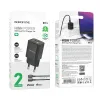 Borofone BN14 Royal GaN USB + Type C hálózati töltő adapter QC 3.0 PD 30W + Type C - Lightning kábel fekete - 1. kép