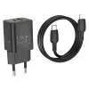 Borofone BN14 Royal GaN USB + Type C hálózati töltő adapter QC 3.0 PD 30W + Type C - Lightning kábel fekete - 3. kép