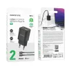 Borofone BN14 Royal GaN USB + Type C hálózati töltő adapter QC 3.0 PD 30W + Type C - Type C kábel fekete - 1. kép