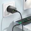 Borofone BN14 Royal GaN USB + Type C hálózati töltő adapter QC 3.0 PD 30W + Type C - Type C kábel fekete - 3. kép