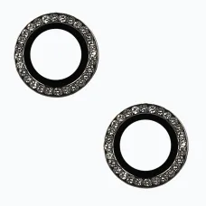 iPhone 15/15 Plus Diamond kameralencsevédő üvegfólia fekete