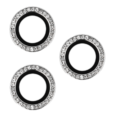 iPhone 15/15 Plus Diamond kameralencsevédő üvegfólia ezüst