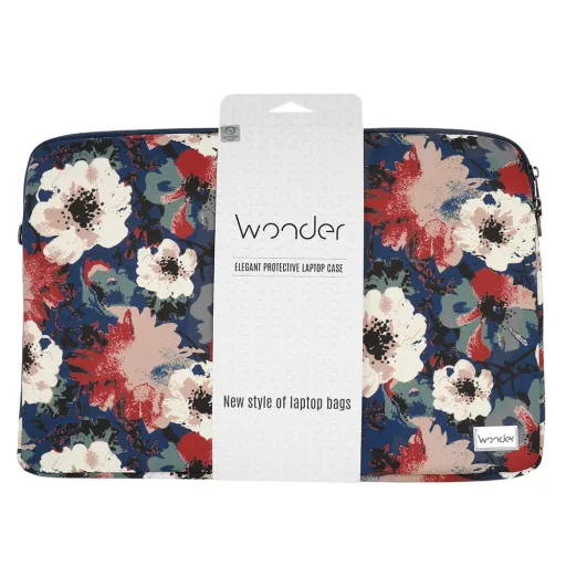 Wonder Sleeve laptop táska 15-16'' kék virágmintás