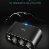 Autós töltő LM21 3 aljzat + USB + Type C QC 3.0 PD 3A 122W kijelzővel - 2. kép
