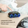 Autós töltő LM21 3 aljzat + USB + Type C QC 3.0 PD 3A 122W kijelzővel - 3. kép