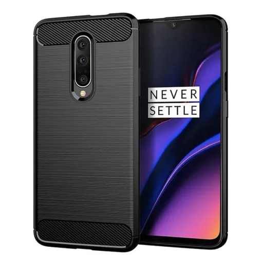 Szénszál mintájú TPU tok OnePlus 7 Pro fekete