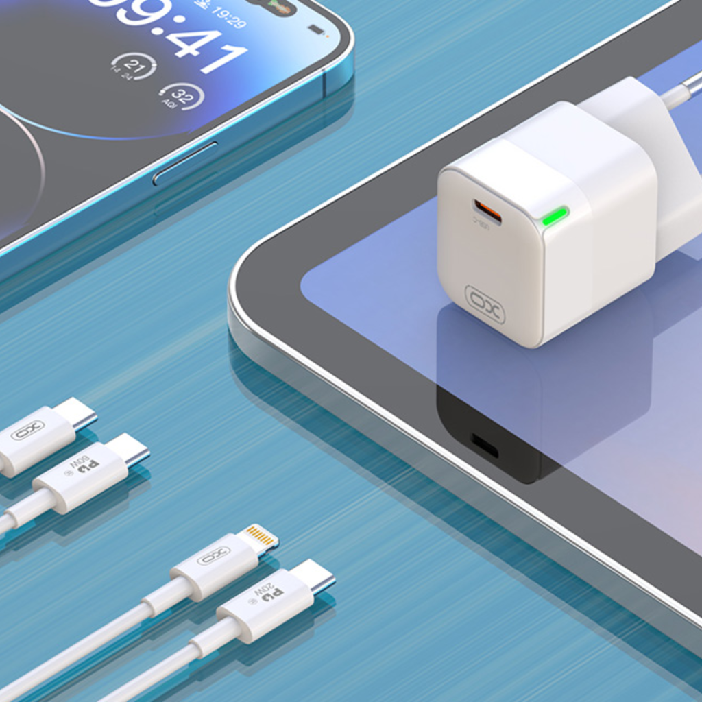 XO CE06 hálózati töltő adapter PD 30W Type C fehér - 5