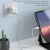 XO CE07 hálózati töltő adapter PD 35W 2xType C + Type C - Lightning kábel fehér - 3. kép