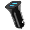 XO TZ10 autós töltő 2xUSB 2,4A fekete + Type C kábel - 0. kép