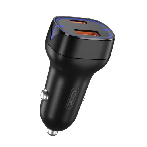 XO autós töltő CC37 PD QC 3.0 20W 1xUSB 1xUSB-C fekete