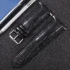 Apple Watch 1/2/3/4/5/6/7/8/9/SE (38/40/41mm) TRPH bordázott bőr óraszíj fekete - 0. kép