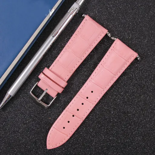 Apple Watch 1/2/3/4/5/6/7/8/9/SE (38/40/41mm) TRPH bordázott bőr óraszíj rózsaszín