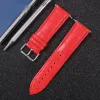 Apple Watch 4/5/6/7/8/9/SE/Ultra (42/44/45/49mm) TRPH bordázott bőr óraszíj piros - 1. kép