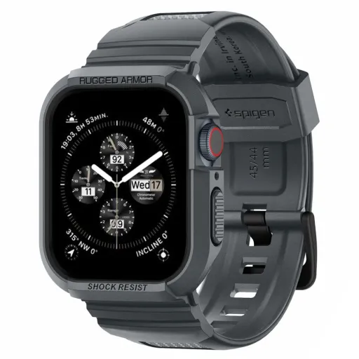 Apple Watch 4/5/6/7/8/9/SE (44/45mm) Spigen Rugged Armor Pro szíj és tok sötét szürke