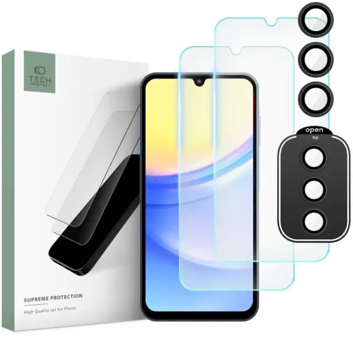 Samsung Galaxy A15 4G/5G Tech-Protect Supreme kijelző és kameralencse védő üvegfólia Samsung Galaxy A15 4G/5G Tech-Protect Supreme kijelző és kameralencse védő üvegfólia