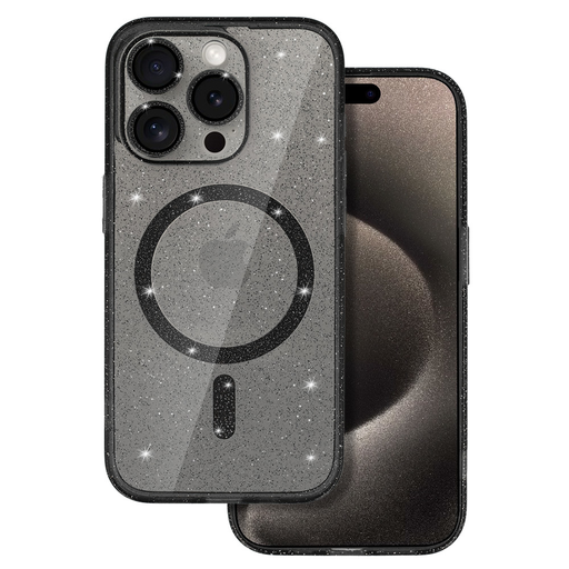 iPhone 11 Glitter MagSafe tok fekete áttetsző iPhone 11 Glitter MagSafe tok fekete áttetsző