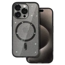 iPhone 13 Glitter MagSafe tok fekete áttetsző