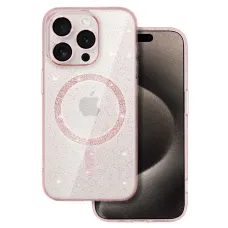iPhone 13 Glitter MagSafe tok rózsaszín áttetsző