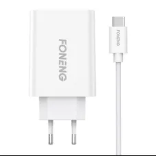 Foneng EU43 hálózati töltő adapter + USB-A - USB-C kábel