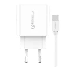 Foneng EU46 hálózati töltő adapter QC3.0 18W + USB-A - USB-C kábel