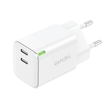 Foneng hálózati töltő adapter 2x USB-C GaN 35W QC4.0+, PD3.0