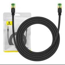 Baseus fonott hálózati kábel cat.8 Ethernet RJ45, 40Gbps, 2m (fekete)